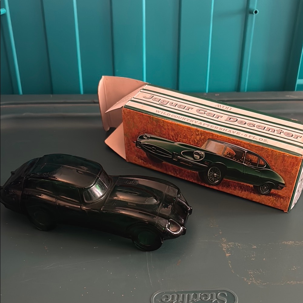Vintage Avon Jaguar Car bottle Dark Green